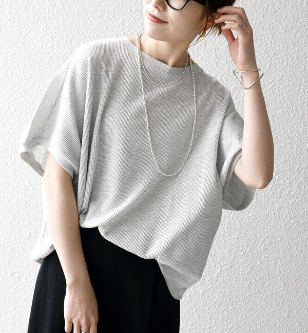 SHIPS any「SHIPS any:〈洗濯機可能〉ワッフル ワイド コクーン ドルマン TEE」|Tシャツ・カットソー|