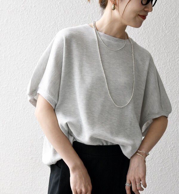 SHIPS any「SHIPS any:〈洗濯機可能〉ワッフル ワイド コクーン ドルマン TEE」|Tシャツ・カットソー|