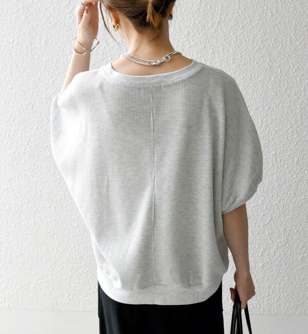 SHIPS any「SHIPS any:〈洗濯機可能〉ワッフル ワイド コクーン ドルマン TEE」|Tシャツ・カットソー|