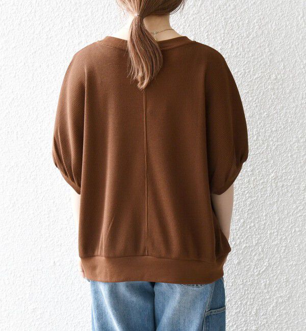 SHIPS any「SHIPS any:〈洗濯機可能〉ワッフル ワイド コクーン ドルマン TEE」|Tシャツ・カットソー|