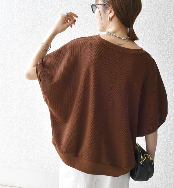 SHIPS any「SHIPS any:〈洗濯機可能〉ワッフル ワイド コクーン ドルマン TEE」|Tシャツ・カットソー|
