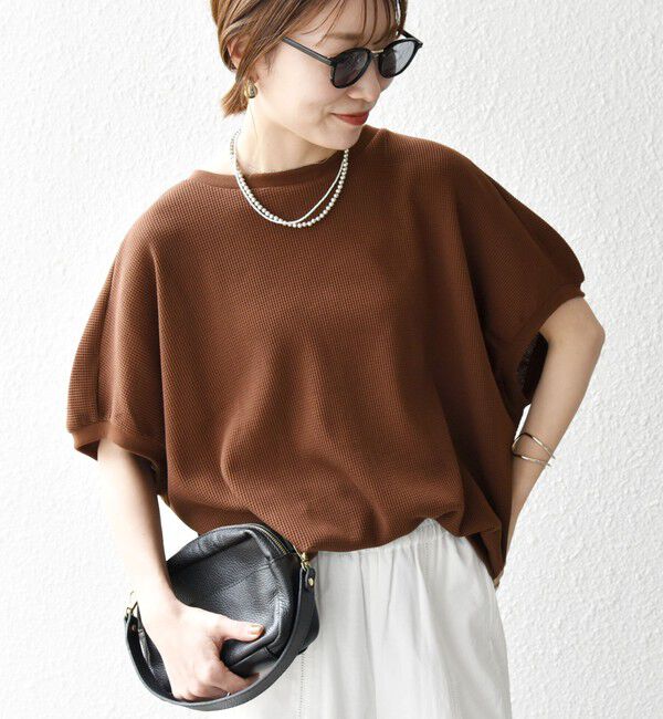 SHIPS any「SHIPS any:〈洗濯機可能〉ワッフル ワイド コクーン ドルマン TEE」|Tシャツ・カットソー|