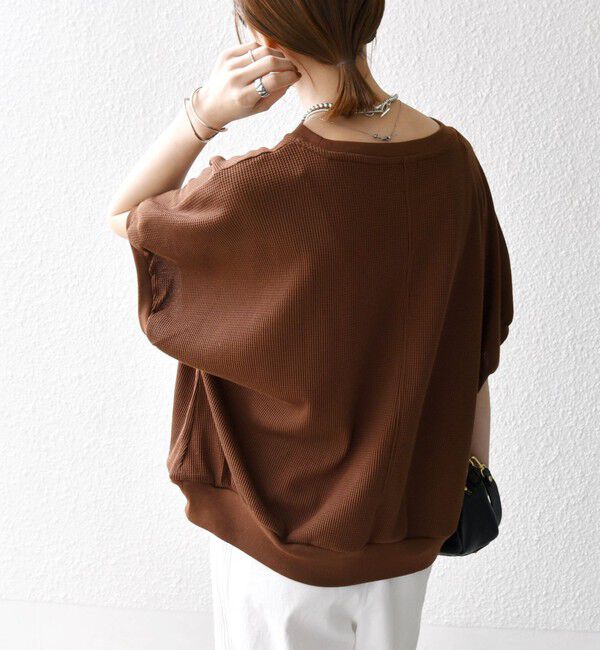 SHIPS any「SHIPS any:〈洗濯機可能〉ワッフル ワイド コクーン ドルマン TEE」|Tシャツ・カットソー|