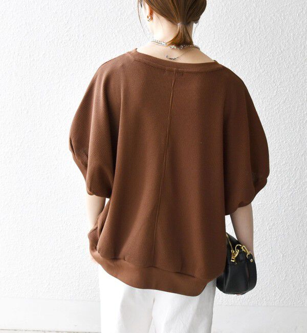 SHIPS any「SHIPS any:〈洗濯機可能〉ワッフル ワイド コクーン ドルマン TEE」|Tシャツ・カットソー|