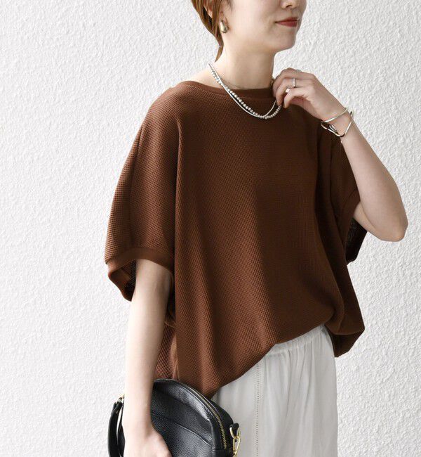 SHIPS any「SHIPS any:〈洗濯機可能〉ワッフル ワイド コクーン ドルマン TEE」|Tシャツ・カットソー|