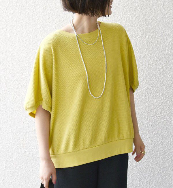 SHIPS any「SHIPS any:〈洗濯機可能〉ワッフル ワイド コクーン ドルマン TEE」|Tシャツ・カットソー|