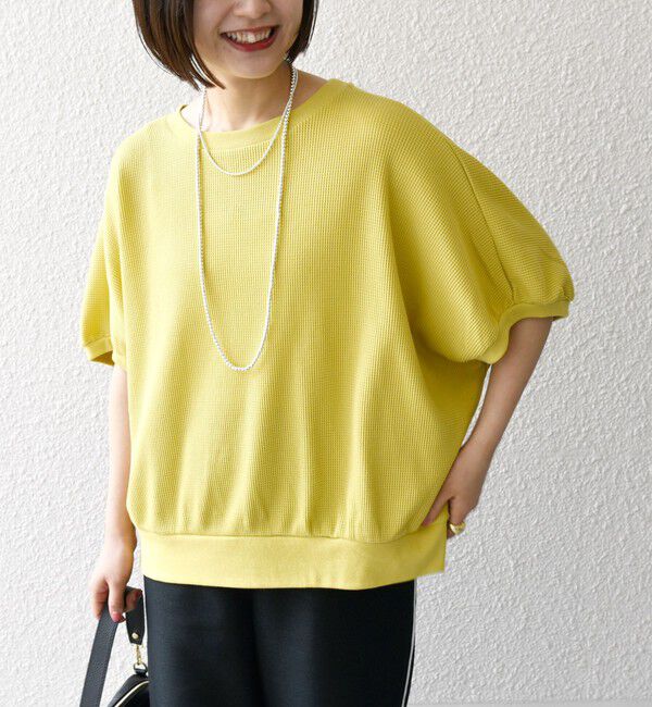 SHIPS any「SHIPS any:〈洗濯機可能〉ワッフル ワイド コクーン ドルマン TEE」|Tシャツ・カットソー|