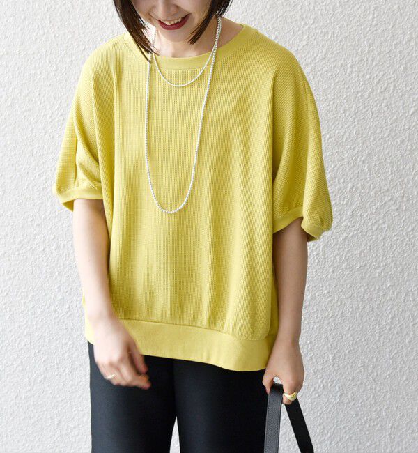 SHIPS any「SHIPS any:〈洗濯機可能〉ワッフル ワイド コクーン ドルマン TEE」|Tシャツ・カットソー|