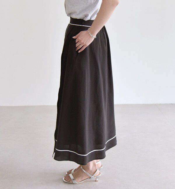 quaranciel「quaranciel:〈洗濯機可能〉パイピング Aライン ラップ スカート」|スカート|