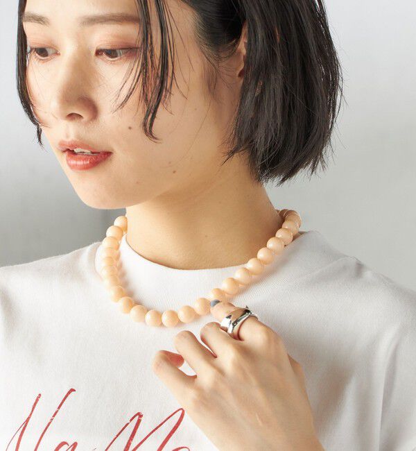 SHIPS for women「アース カラー ビーズ ネックレス」|ネックレス|ピンク