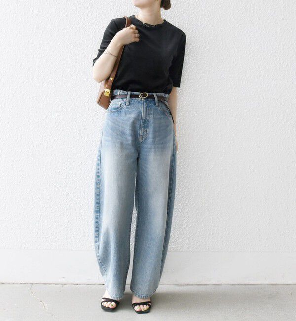 SHIPS any「SHIPS any:〈洗濯機可能〉ポリエステル ベロア ハーフスリーブ コンパクト TEE」|Tシャツ・カットソー|