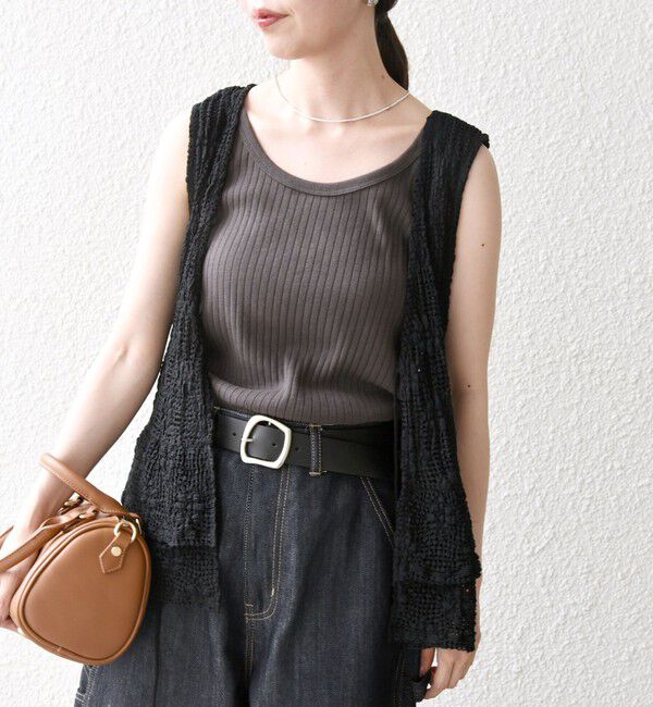 SHIPS any「SHIPS any:〈手洗い可能〉フラワー メッシュ 2WAY ティアード ペプラム ベスト」|ベスト・ジレ|