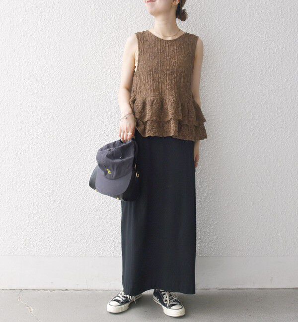 SHIPS any「SHIPS any:〈手洗い可能〉フラワー メッシュ 2WAY ティアード ペプラム ベスト」|ベスト・ジレ|