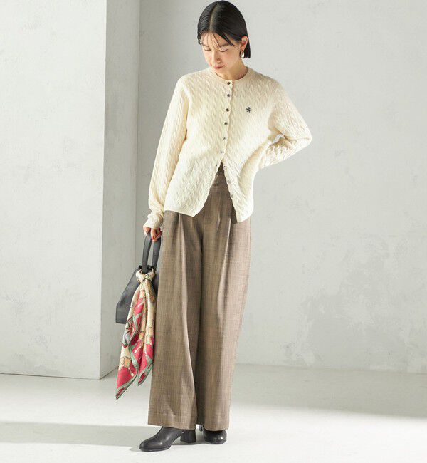 SHIPS for women「カシミヤ 細 ケーブル クルーネック カーディガン」|カーディガン|