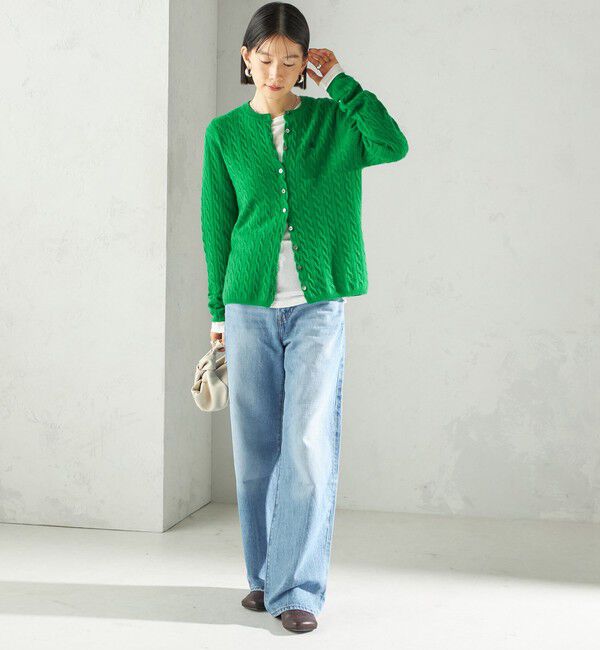 SHIPS for women「カシミヤ 細 ケーブル クルーネック カーディガン」|カーディガン|