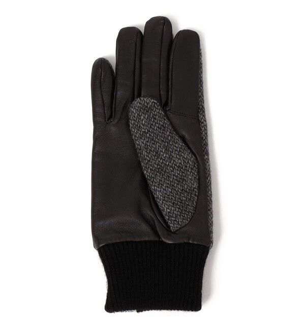 SHIPS any「SHIPS any:〈スマホ/タッチパネル対応〉MOON ツイード/レザー コンビ リブ グローブ◇」|手袋|