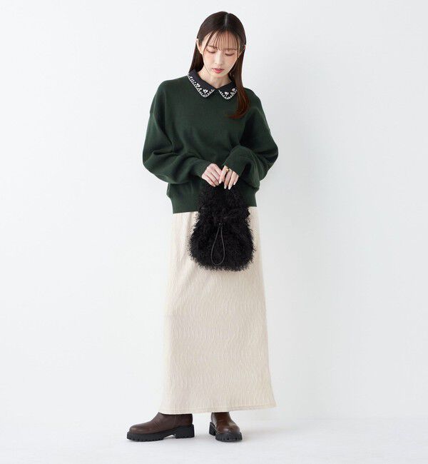 SHIPS Colors 「SHIPS Colors:〈手洗い可能〉ポリエステル ベロア プリーツ タイトスカート」|スカート|