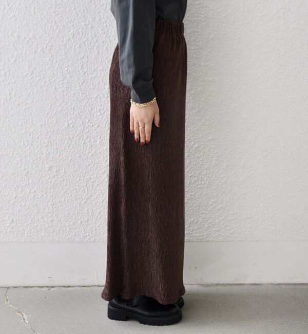 SHIPS Colors 「SHIPS Colors:〈手洗い可能〉ポリエステル ベロア プリーツ タイトスカート」|スカート|