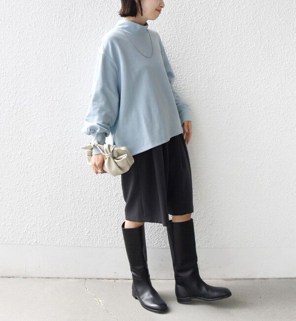 SHIPS for women「《予約》【WEB限定】〈手洗い可能〉モックネック 袖 フリル デザイン ミニ 裏毛 プルオーバー」|Tシャツ・カットソー|