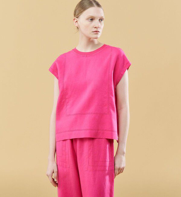 GALERIE VIE「リブコンビフレンチリネン フレンチスリーブプルオーバー」|シャツ・ブラウス|