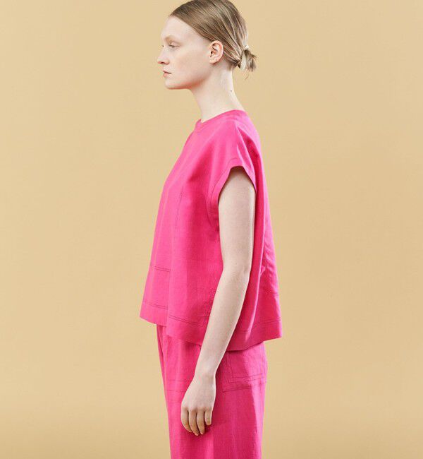 GALERIE VIE「リブコンビフレンチリネン フレンチスリーブプルオーバー」|シャツ・ブラウス|