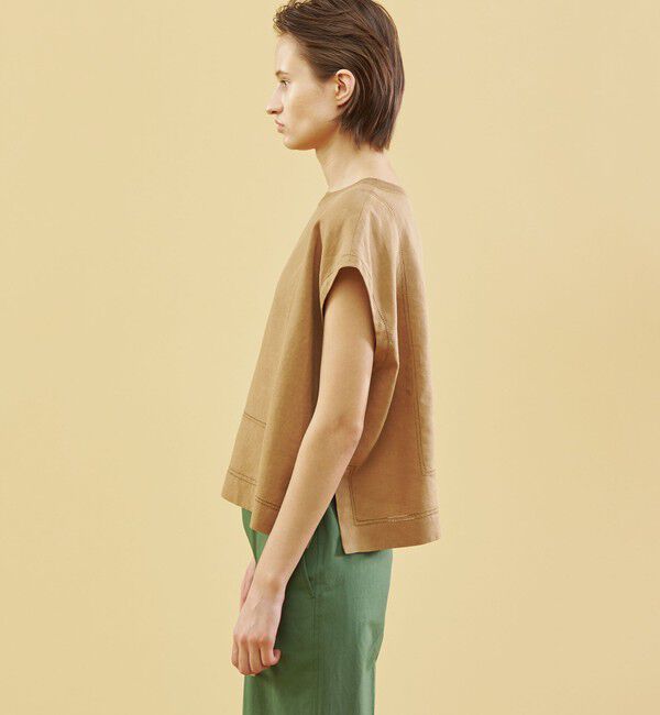 GALERIE VIE「リブコンビフレンチリネン フレンチスリーブプルオーバー」|シャツ・ブラウス|