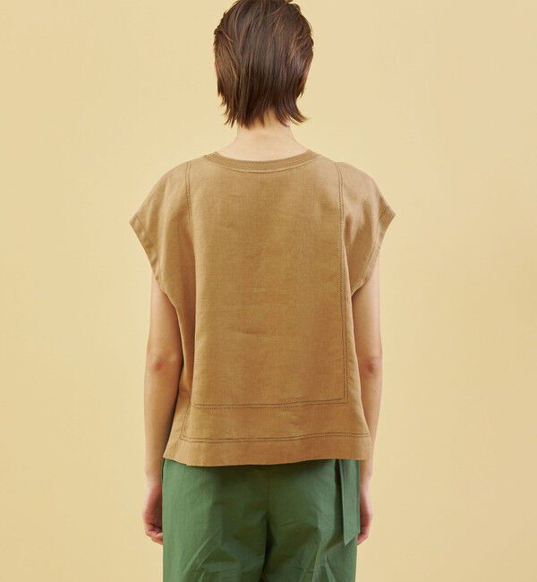 GALERIE VIE「リブコンビフレンチリネン フレンチスリーブプルオーバー」|シャツ・ブラウス|