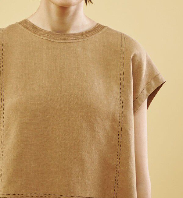 GALERIE VIE「リブコンビフレンチリネン フレンチスリーブプルオーバー」|シャツ・ブラウス|