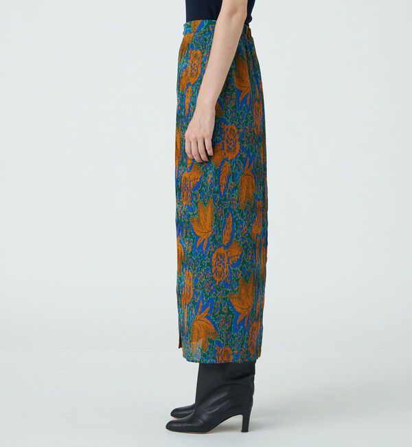 SOULEIADO「ポリエステルプリント プリーツロングスカート」|スカート|