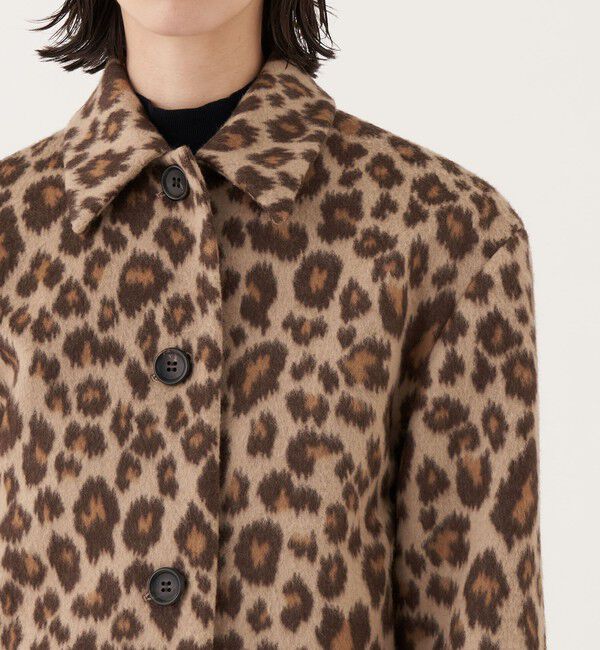 DES PRES「レオパードジャカードシャギー ステンカラーブルゾン」|ブルゾン・スタジャン|