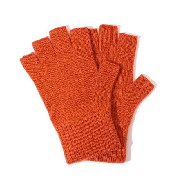 TOMORROWLAND GOODS「TOMORROWLAND カシミヤ フィンガーレスグローブ」|手袋|27 オレンジ