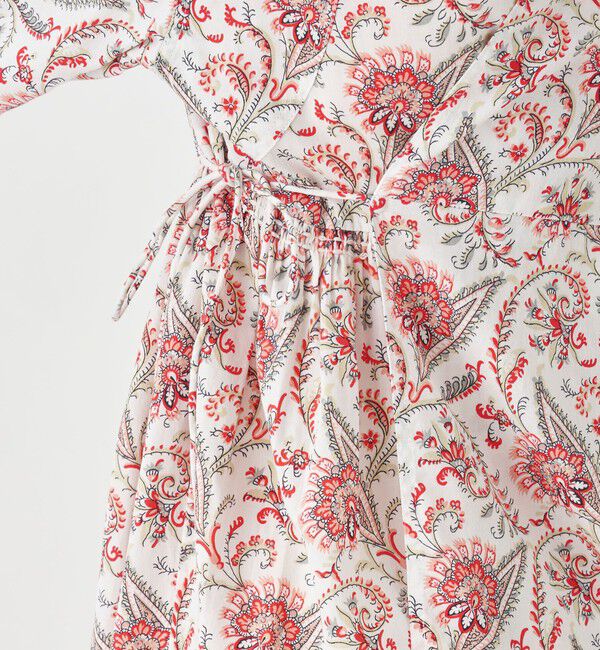 SOULEIADO「コットンサテンプリント チュニックブラウス」|シャツ・ブラウス|