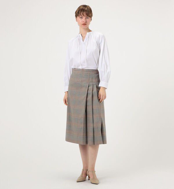 TOMORROWLAND collection「マルチグレンチェック アシンメトリープリーツスカート」|スカート|