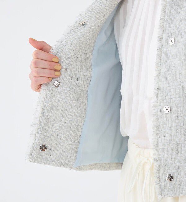 Ballsey「Lychee クルーネックジャケット」|ノーカラージャケット|