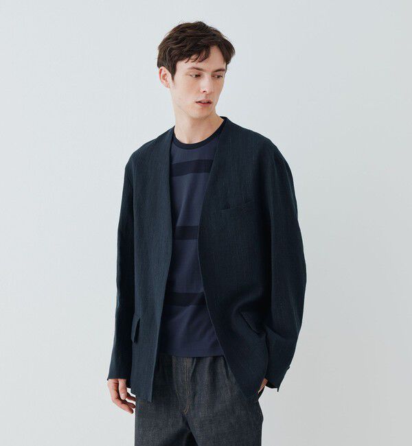 GALERIE VIE「 マリンカナパ カラーレスジャケット」|ノーカラージャケット|