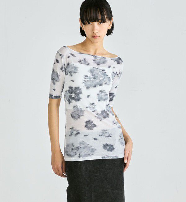 Edition「フラワープリント ハーフスリーブトップス」|Tシャツ・カットソー|