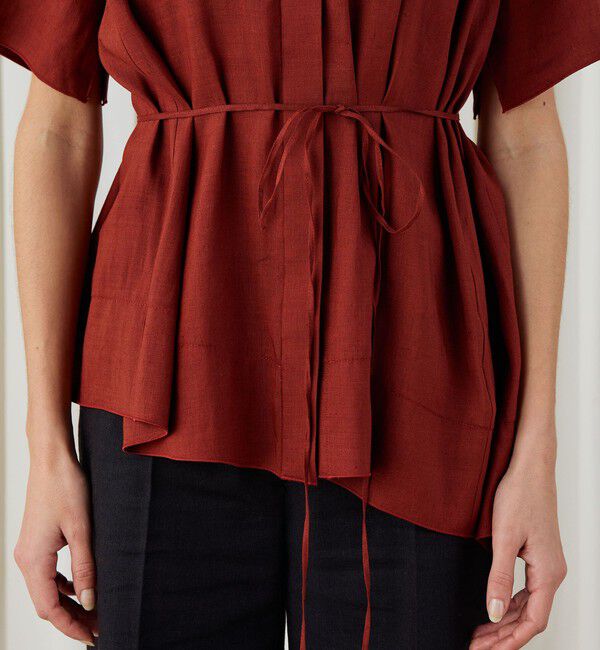 DES PRES「レーヨンシルククロス アシンメトリーヘムブラウス」|シャツ・ブラウス|