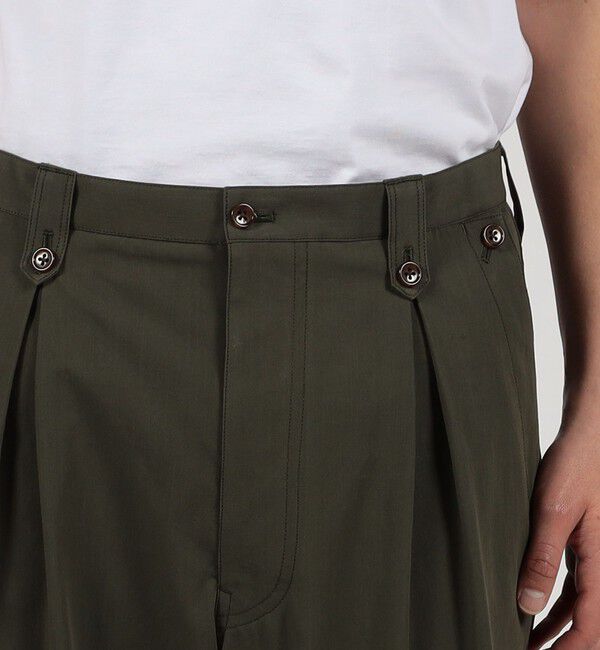 TOMORROWLAND MENS「コットン グラスツイル 1プリーツ ワイドパンツ」|チノ|