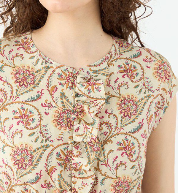 SOULEIADO「レーヨンプリント アシンメトリーフリルワンピース」|ワンピース|