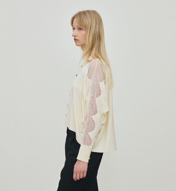 DES PRES「レースコンビニット シャツトップス」|ニット・セーター|