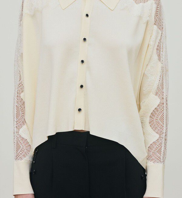 DES PRES「レースコンビニット シャツトップス」|ニット・セーター|