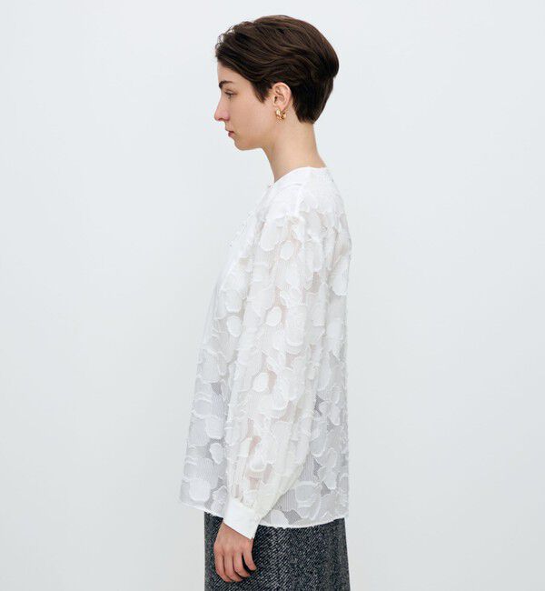 TOMORROWLAND collection「レイヤーカットジャカード ボザムコンビブラウス」|シャツ・ブラウス|