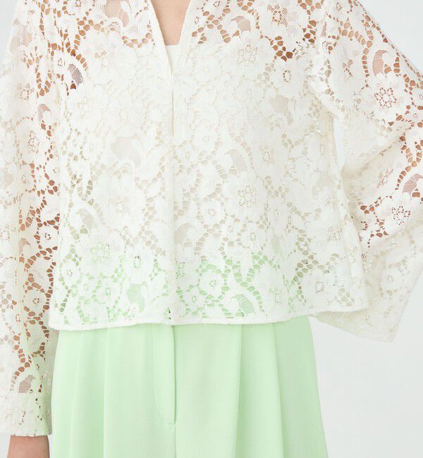 Ballsey「【WEB先行予約】フラワーコードレース スキッパーブラウス」|シャツ・ブラウス|