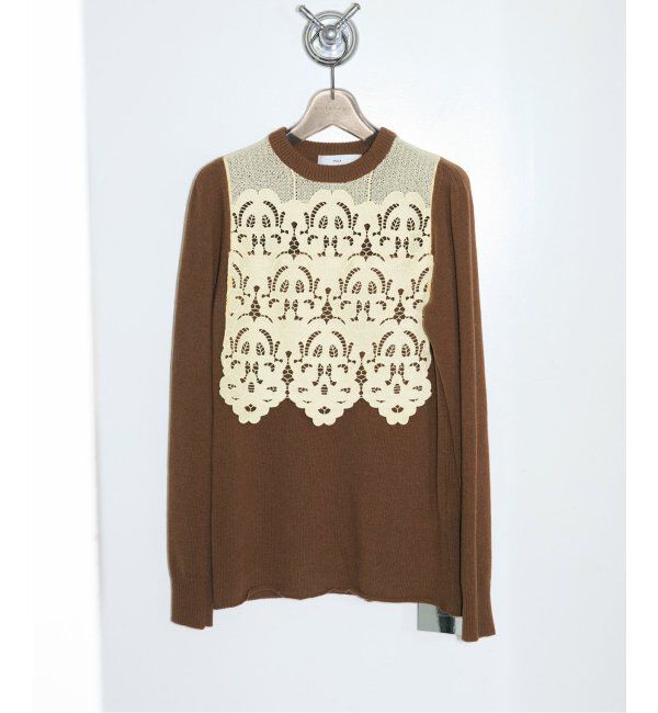  「TOGA PULLA Lace knit pullover TP252-XN203：ニット」|ニット・セーター|ブラウン