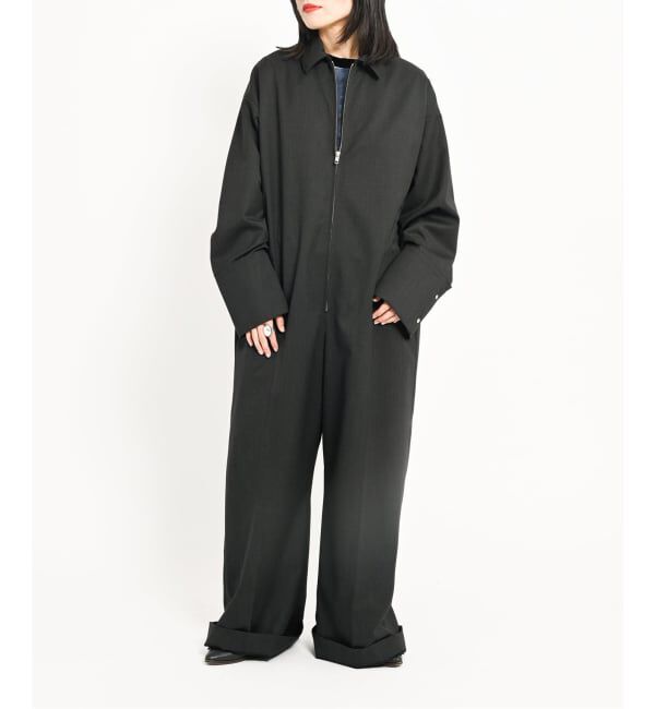  「ZIP UP ジャンプスーツ」|オールインワン|グレー