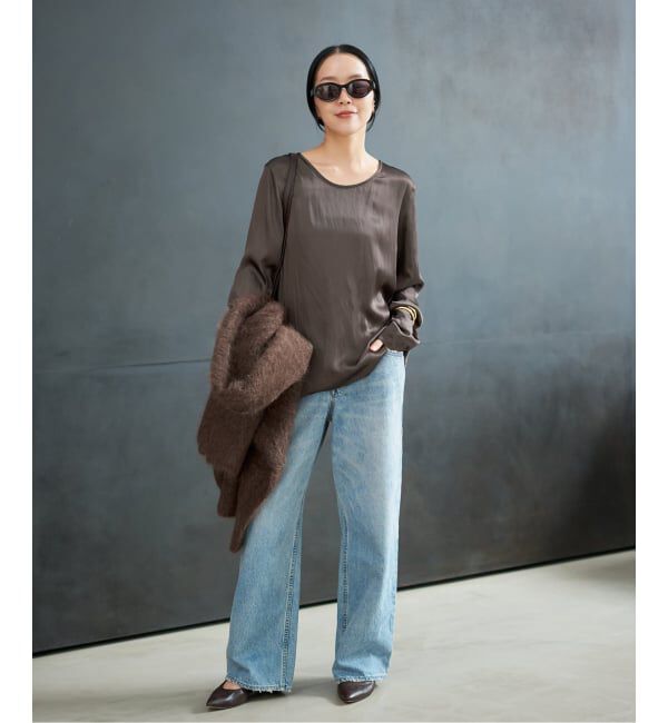 Plage「R&rsquo;IAM サテンロンT ブラウス」|シャツ・ブラウス|