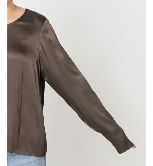 Plage「R&rsquo;IAM サテンロンT ブラウス」|シャツ・ブラウス|