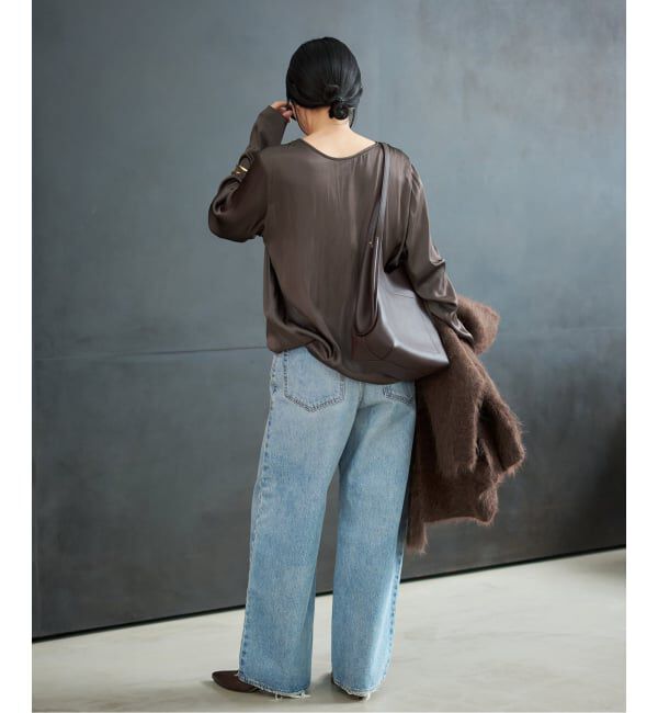 Plage「R&rsquo;IAM サテンロンT ブラウス」|シャツ・ブラウス|