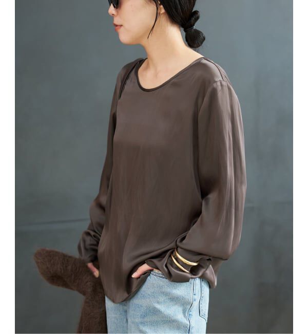 Plage「R&rsquo;IAM サテンロンT ブラウス」|シャツ・ブラウス|