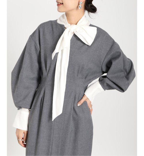 VERMEIL par iena「《追加》P/Ryツイルウエストシェイプワンピース」|ワンピース|